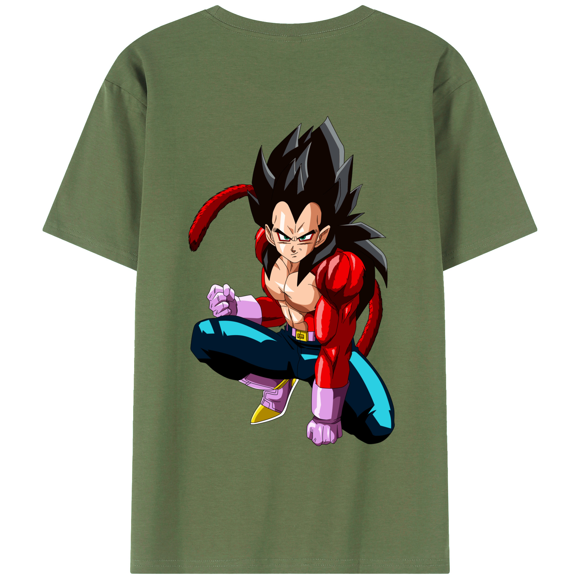 （画像用） ドラゴンボール ベジータ四世（Bejīta Yonsei）DRAGON BALL Vegeta IV 綿100％ メンズ半袖Tシャツ（バックプリント） 通気性